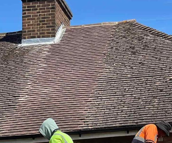 This is a photo of a roof which has just been repaired. Works carried out by KAM Roofing Askern